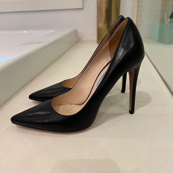 Prada Black Leather Heels - Picture 1 of 4